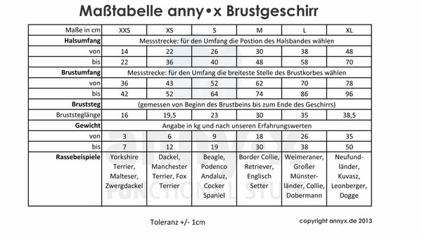 Anny-X Brustgeschirr  Fun schwarz/blau