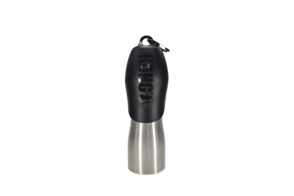 KONG® H2O 750 ml Edelstahlflasche mit Napf Schwarz